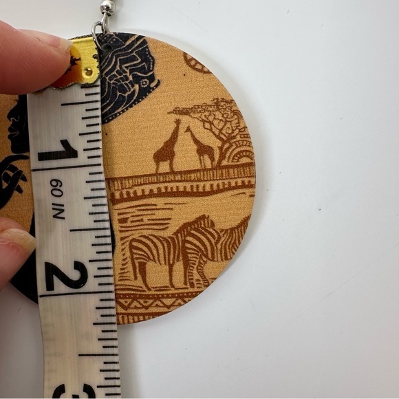 Set of 3 wooden earrings - Picture 13 of 15